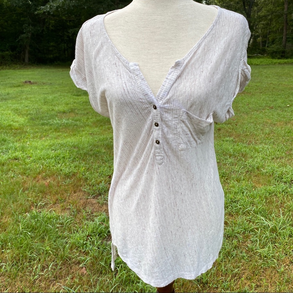 C&C CALIFORNIA TOP TEE SHORT SLEEVE WHITE BROWN Size M